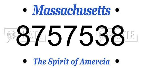 8757538 Massachusetts License Plate