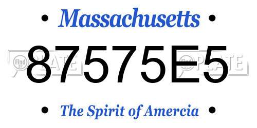 87575E5 Massachusetts License Plate
