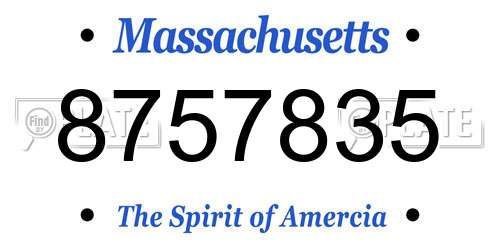 8757835 Massachusetts License Plate