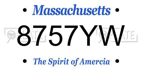 8757YW Massachusetts License Plate