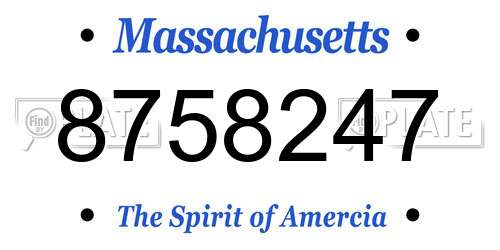 8758247 Massachusetts License Plate