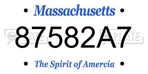 87582A7 Massachusetts License Plate