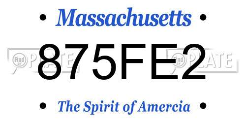 875FE2 Massachusetts License Plate