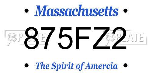 875FZ2 Massachusetts License Plate