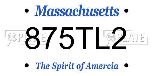 875TL2 Massachusetts License Plate