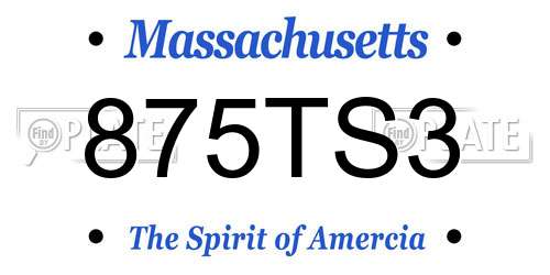 875TS3 Massachusetts License Plate