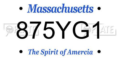 875YG1 Massachusetts License Plate