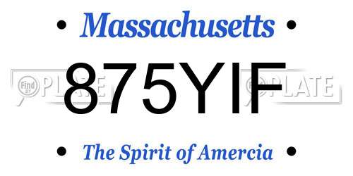 875YIF Massachusetts License Plate