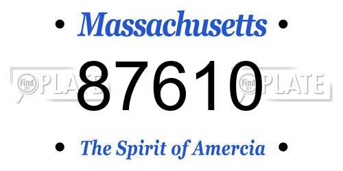 87610 Massachusetts License Plate