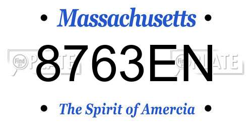 8763EN Massachusetts License Plate