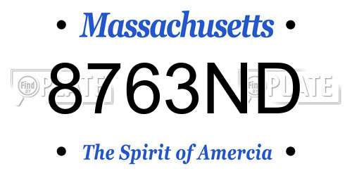 8763ND Massachusetts License Plate