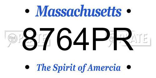 8764PR Massachusetts License Plate
