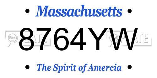 8764YW Massachusetts License Plate