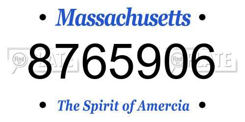 8765906 Massachusetts License Plate