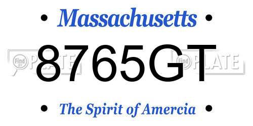 8765GT Massachusetts License Plate