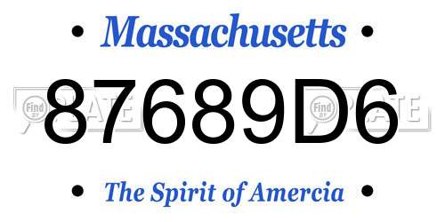87689D6 Massachusetts License Plate