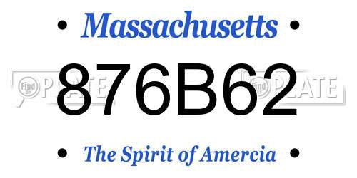 876B62 Massachusetts License Plate