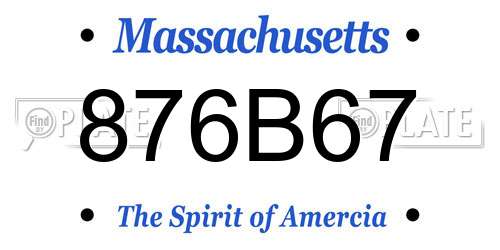 876B67 Massachusetts License Plate