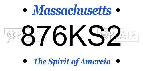 876KS2 Massachusetts License Plate
