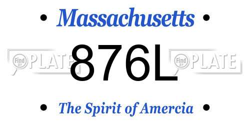 876L Massachusetts License Plate