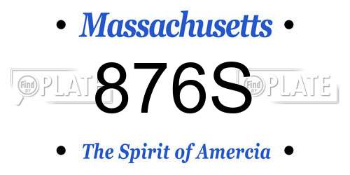 876S Massachusetts License Plate