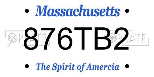876TB2 Massachusetts License Plate