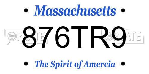 876TR9 Massachusetts License Plate