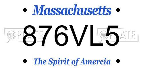 876VL5 Massachusetts License Plate