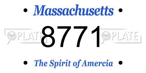 8771 Massachusetts License Plate