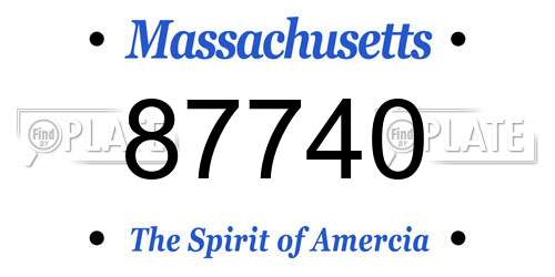 87740 Massachusetts License Plate