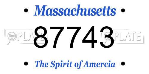 87743 Massachusetts License Plate