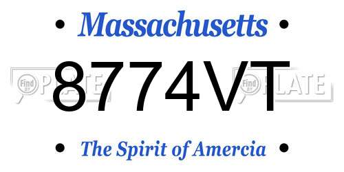 8774VT Massachusetts License Plate