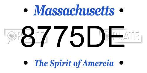 8775DE Massachusetts License Plate