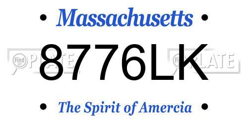 8776LK Massachusetts License Plate