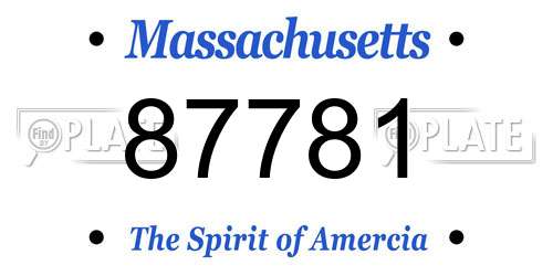 87781 Massachusetts License Plate