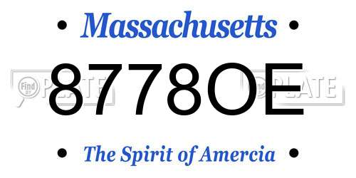 8778OE Massachusetts License Plate