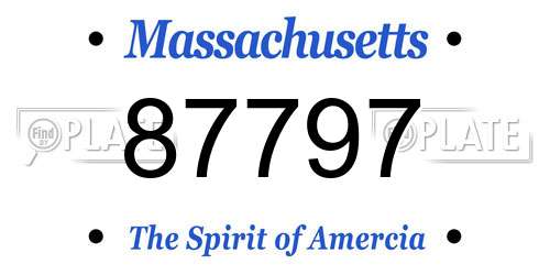 87797 Massachusetts License Plate