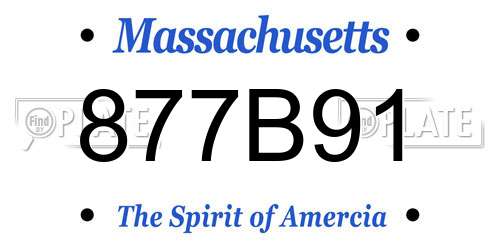 877B91 Massachusetts License Plate