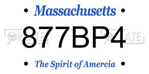 877BP4 Massachusetts License Plate
