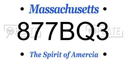 877BQ3 Massachusetts License Plate