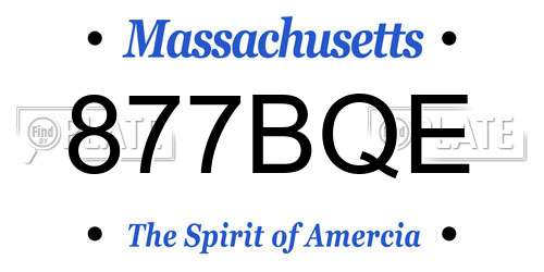 877BQE Massachusetts License Plate