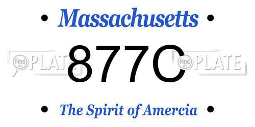 877C Massachusetts License Plate