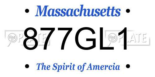 877GL1 Massachusetts License Plate