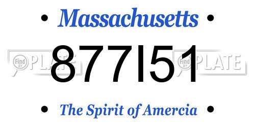 877I51 Massachusetts License Plate