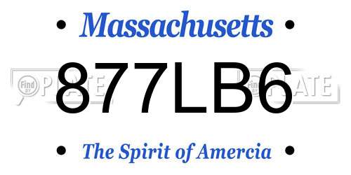 877LB6 Massachusetts License Plate