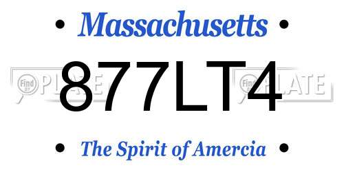 877LT4 Massachusetts License Plate