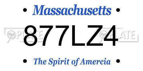 877LZ4 Massachusetts License Plate