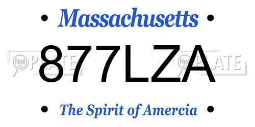 877LZA Massachusetts License Plate