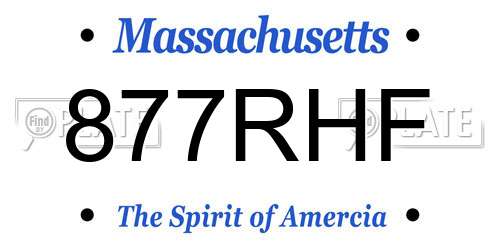 877RHF Massachusetts License Plate