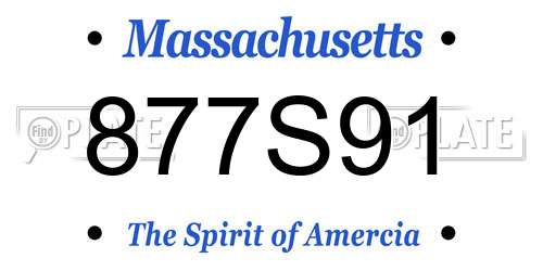 877S91 Massachusetts License Plate